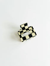 Load image into Gallery viewer, MINI Black &amp; White Checkered Hair Claw
